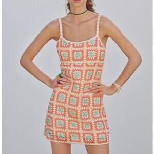 Zara Floral Crochet Mini Dress Medium EUC